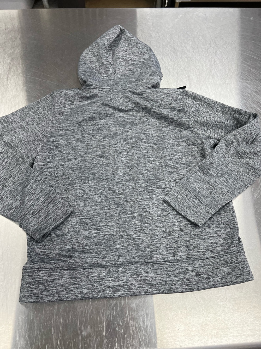 Under Armour Storm Gray Heather Hoodie with Purple Logo and Lined Hood Women XL - Picture 8 of 9